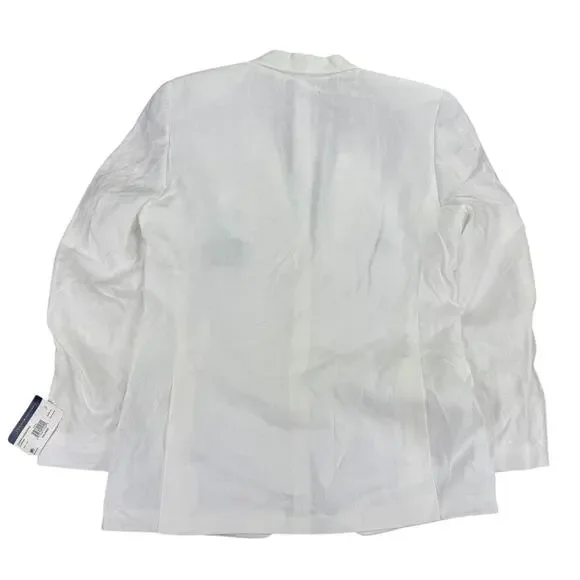 Tommy Hilfiger Mens Modern Fit 100% Linen Solid Sport Coat White 42L
